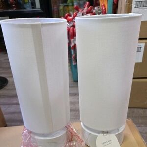 Threshold Cream Fabric Table Lamp Pair